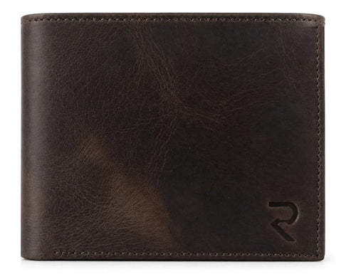 RAVEO Coin Pocket Bifold Wallet in Dark Brown
