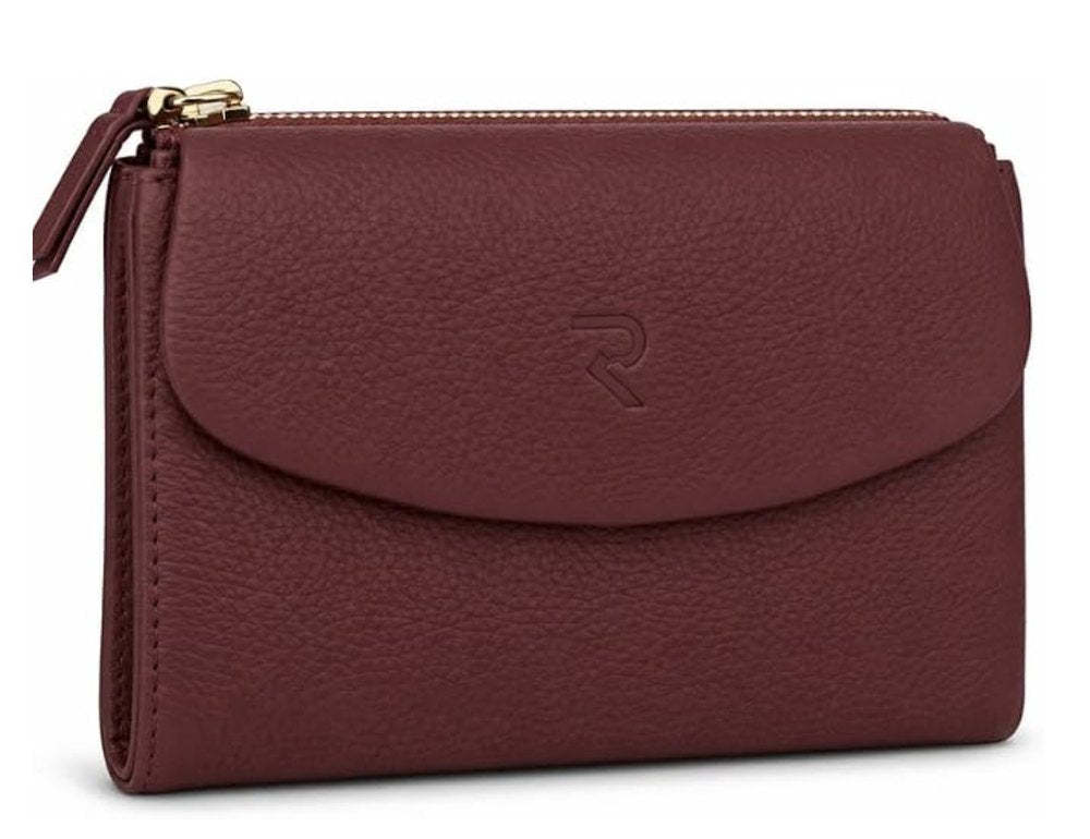 RAVEO Compact Flap Wallet in Burgundy