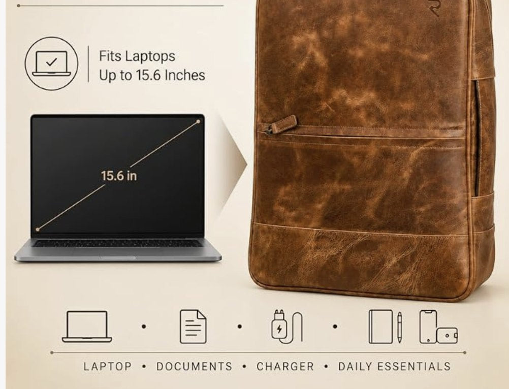 RAVEO Convertible Leather Backpack – laptop