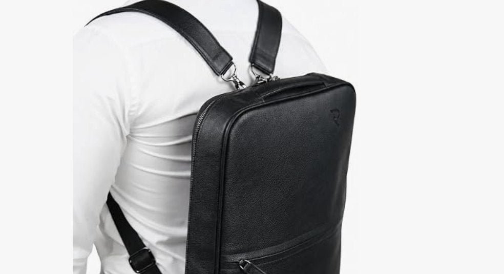 RAVEO Convertible Leather Backpack – worn