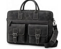 RAVEO Heritage Leather Briefcase in Vintage Black