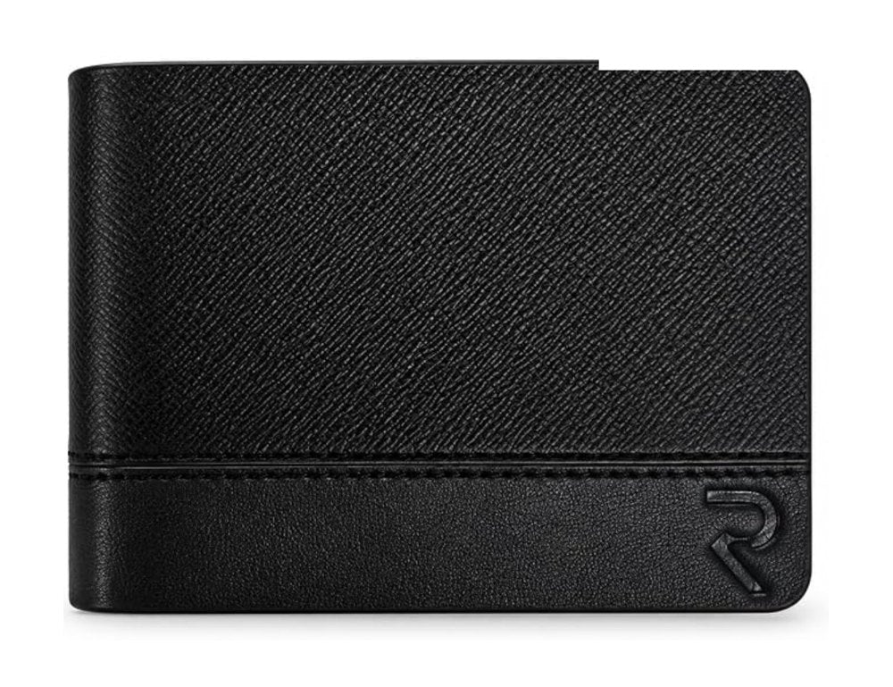 RAVEO Saffiano Two-Tone Wallet in Black