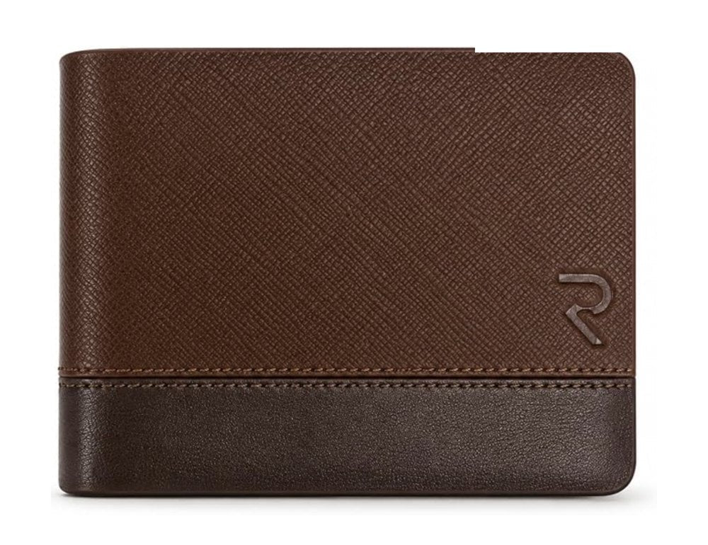 RAVEO Saffiano Two-Tone Wallet in Brown