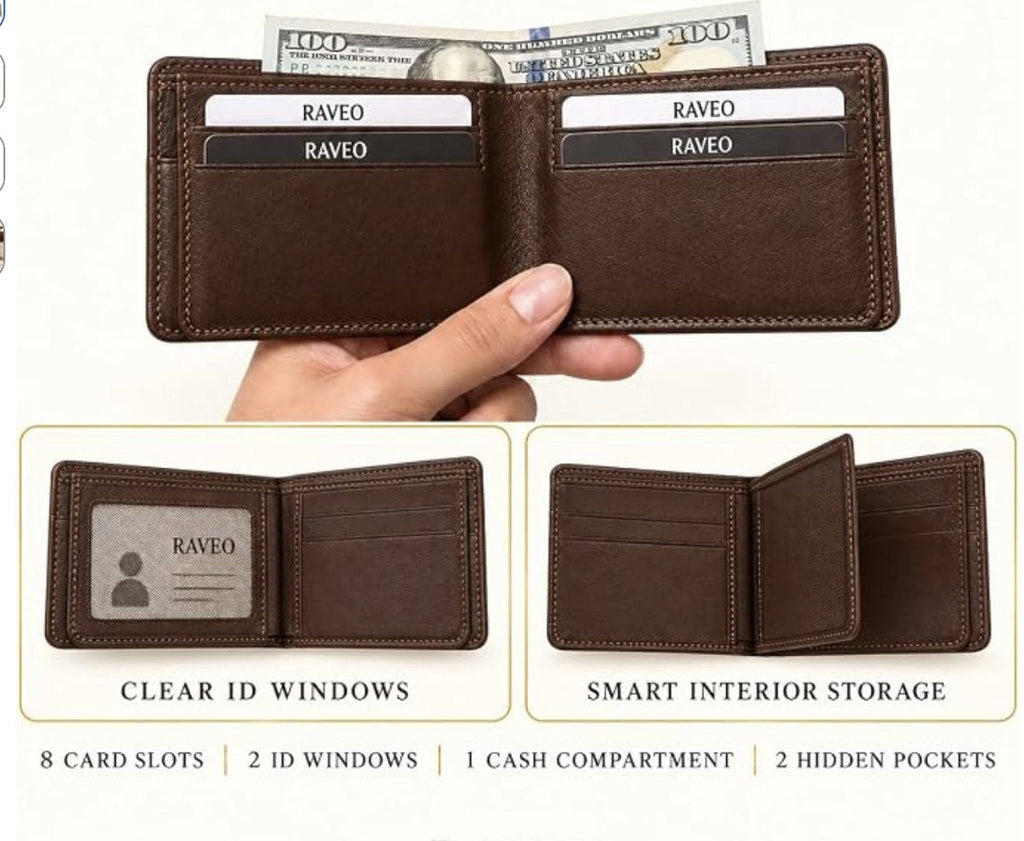 RAVEO Saffiano Two-Tone Wallet – inside