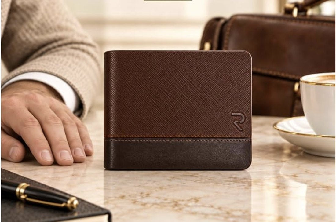 RAVEO Saffiano Two-Tone Wallet – lifestyle